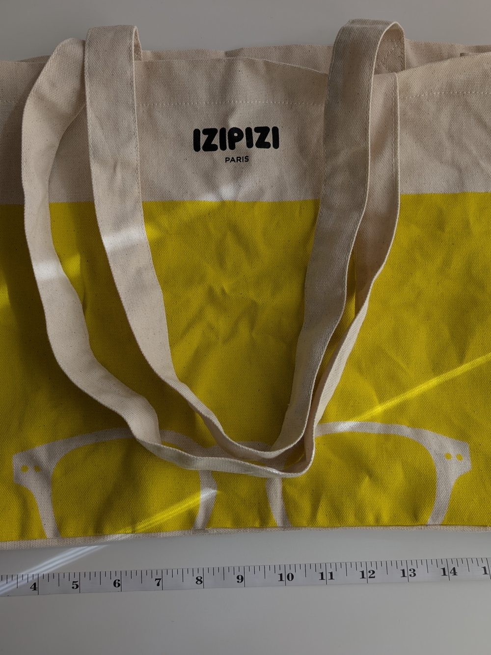 IZIPIZI Yellow & Cream Canvas Tote Bag